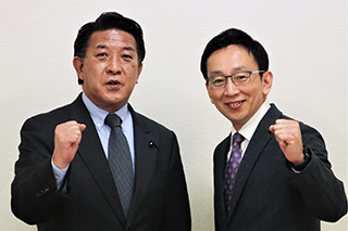 船橋候補と村田道議